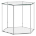 SHUMEE Konferenční stolek stříbrný 60 × 53 × 50 cm nerezová ocel a sklo, 289039