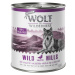 5 + 1 zdarma! 6 x 800 g Wolf of Wilderness - Senior Wild Hills - kachní & telecí