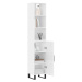 vidaXL Skříň highboard bílá s vysokým leskem 34,5x34x180 cm kompozit