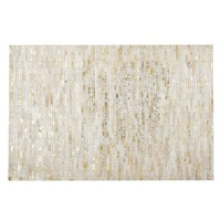 Kožený patchworkový koberec 140 x 200 cm zlato-béžový TOKUL, 238552