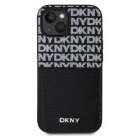 Zadní kryt DKNY PU Leather Repeat Pattern Card Pocket pro Apple iPhone 14, černá