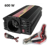 Měnič napětí Carspa CAR600U-122 12V/230V+USB 600W, modifikovaná sinus