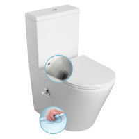 PACO RIMLESS WC kombi, integrovaná baterie a bidet. sprška, spodní/zadní odpad, bílá PC1012RX