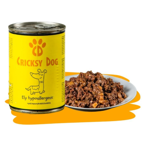 Ely hypoalergenní mokré krmivo pro psy s králičím masem (prémiová receptura bez pšeničného lepku CricksyDog
