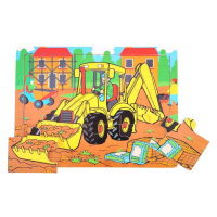 Bigjigs Toys Dřevěné puzzle - Bagr 9 dílků