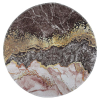 Pratelný kulatý koberec v hnědo-zlaté barvě ø 120 cm – Vitaus