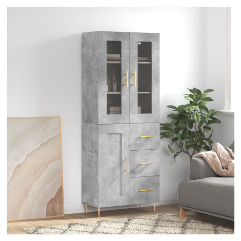 vidaXL Skříň highboard betonově šedá 69,5x34x180 cm kompozitní dřevo