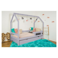 Vyspimese.CZ Dětská postel Ariel se zábranou-jeden šuplík Rozměr: 90x200 cm, Barva: šedá