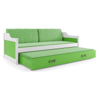 BMS Dětská postel s přistýlkou DAWID | bílá 80 x 190 cm Barva: Zelená