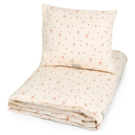 Světle žluté/růžové dětské povlečení do postýlky z Bio bavlny 100x140 cm Bows – Cam Cam Copenhag