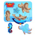 Lucy Leo 227 Mořští živočichové - dřevěné vkládací puzzle 6 dílů