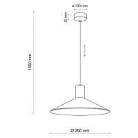 TK Lighting Závěsné světlo Jump, černé, Ø 36 cm