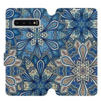 Flipové pouzdro na mobil Samsung Galaxy S10 - V108P Modré mandala květy