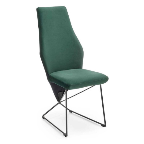 Židle K485 samet/kov tmavě zelená 44x63x96 BAUMAX