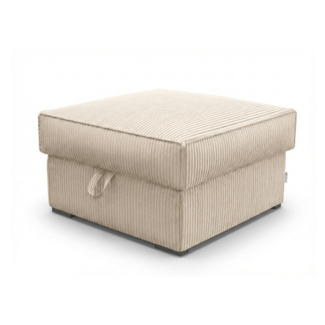 Krémový taburet SMART COSARO s úložným prostorem 65x65 cm