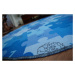 Dywany Lusczow Dětský kulatý koberec PUZZLE modrý