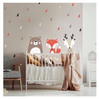 Dětské samolepky na zeď - Medvěd, liška a srnka