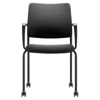 TrendOffice Jednací židle TO-SYNC meet, s čalouněným opěradlem, bal.j. 4 ks, černá, s područkami