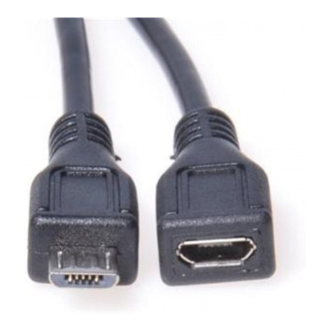 PremiumCord Kabel prodlužovací micro USB 2.0 male-female, černý 5m, ku2me5f