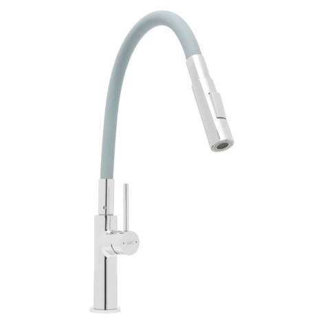 Dřezová baterie SAT se silikonovým ramínkem šedá/chrom SATBSD290S2F SATBSD290S2F