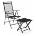 Garthen 40797 Zahradní polohovatelná židle + stolička pod nohy - černá