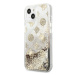 Guess GUHCP13SLGPEGO hard silikonové pouzdro iPhone 13 Mini 5.4" gold Peony Liquid Glitter