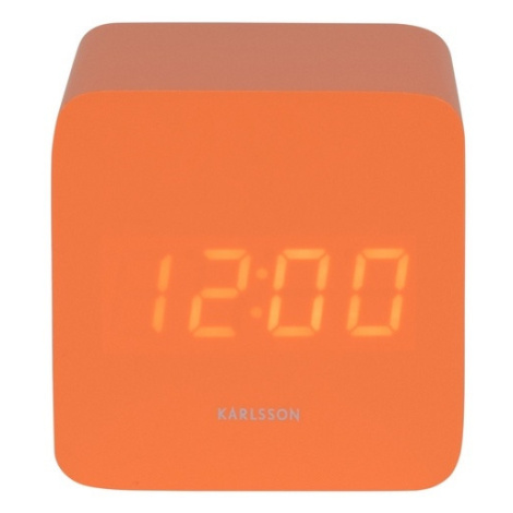 Karlsson 5982OR designové LED hodiny s budíkem oranžová, 7 cm