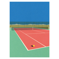 Ilustrace Tennis Court In the Desert, Rosi Feist, 30 × 40 cm