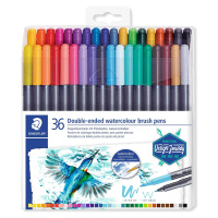 Staedtler Staedtler, 3001 TB36, Double ended, brush  popisovače, oboustranné, 36 ks