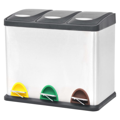 vidaXL Odpadkový koš na tříděný odpad nerezový 24 l
