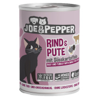 Joe & Pepper Cat hovězí a krůtí maso s batáty 6 × 400 g