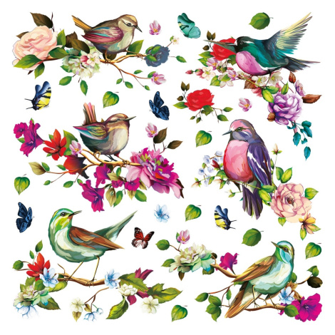 Samolepící dekorace Birds, 30 x 30 cm