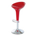 Jídelní barová židle VOLOS – červená, plast/chrom