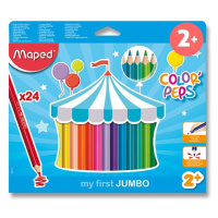 Pastelky MAPED Color´Peps JUMBO - 24 barev, trojhranné