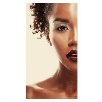 Fotografie attractive african american woman closeup portrait, Cheschhh, 22.5x40 cm