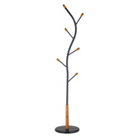 Stojanový věšák MALAN –⁠ 186 cm, dřevo/kov, černá
