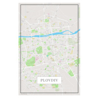 Mapa Plovdiv color, (26.7 x 40 cm)