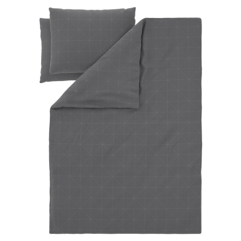Livarno® Ložní povlečení z mikrovláknitého saténu, 220 x 240 cm, 70 x 90 cm (geometrie/antracito