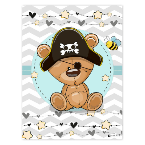 Obraz medvídka piráta do dětského pokoje INSPIO
