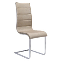 Halmar Jídelní židle K104, béžová/bílá, látka