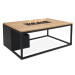COSI Stůl s plynovým ohništěm - Cosiloft 120 černý rám/dřevěná deska 120cm