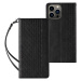 Magnet Strap Case iPhone 14 flip cover peněženka mini lanyard stand black