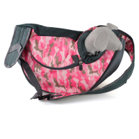 Vsepropejska Travel 2 taška pro psa přes rameno Barva: Růžový-maskáč, Dle váhy psa: do 2 kg