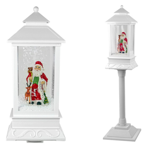 mamido  Vánoční dekorace lucerna bílá lampa Santa Claus koledy a světla