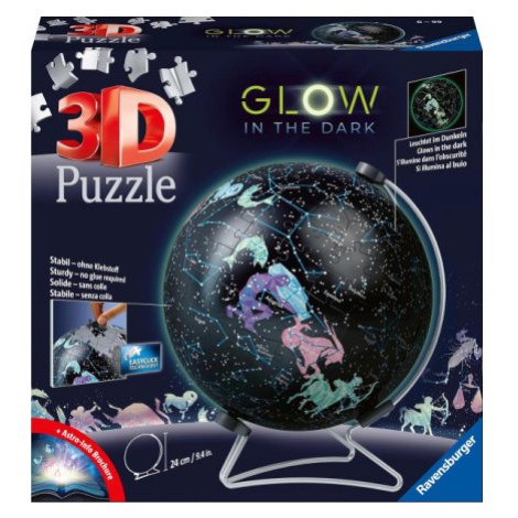 RAVENSBURGER 3D Svítící puzzleball Hvězdný globus 190 dílků 155902