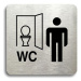 Accept Piktogram "WC muži kabinka" (80 × 80 mm) (stříbrná tabulka - černý tisk bez rámečku)