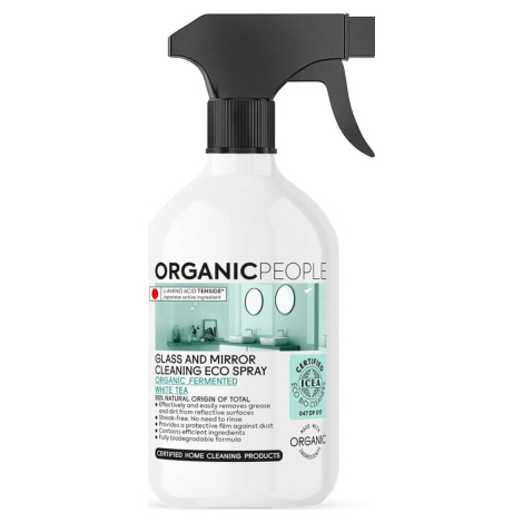 Organic People Eko čisticí sprej na sklo a zrcadla - Organický fermentovaný bílý čaj 500 ml