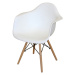 Jídelní židle DUO – plast, kov/masiv buk, více barev Bílá