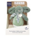 Plyšový zajíček Musical Night Light Sage Green Doudou et Compagnie s hudbou bílým šumem a světle