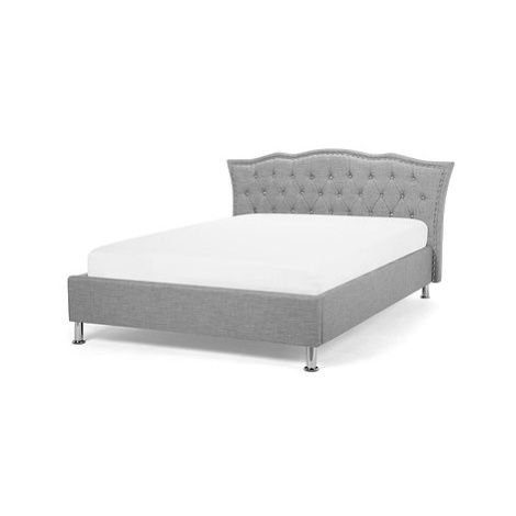BELIANI postel Chesterfield METZ 140 × 200 cm, šedá